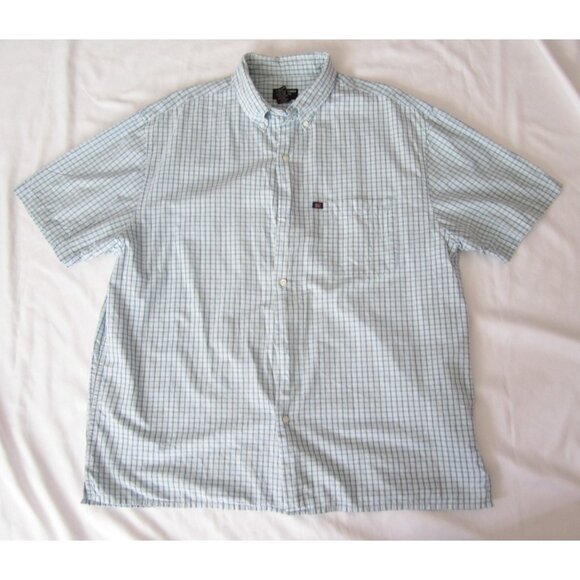 Men Ralph Lauren Jeans Co Gingham Button Short Sleeve Shirt Sz L (MT720) - Picture 1 of 7